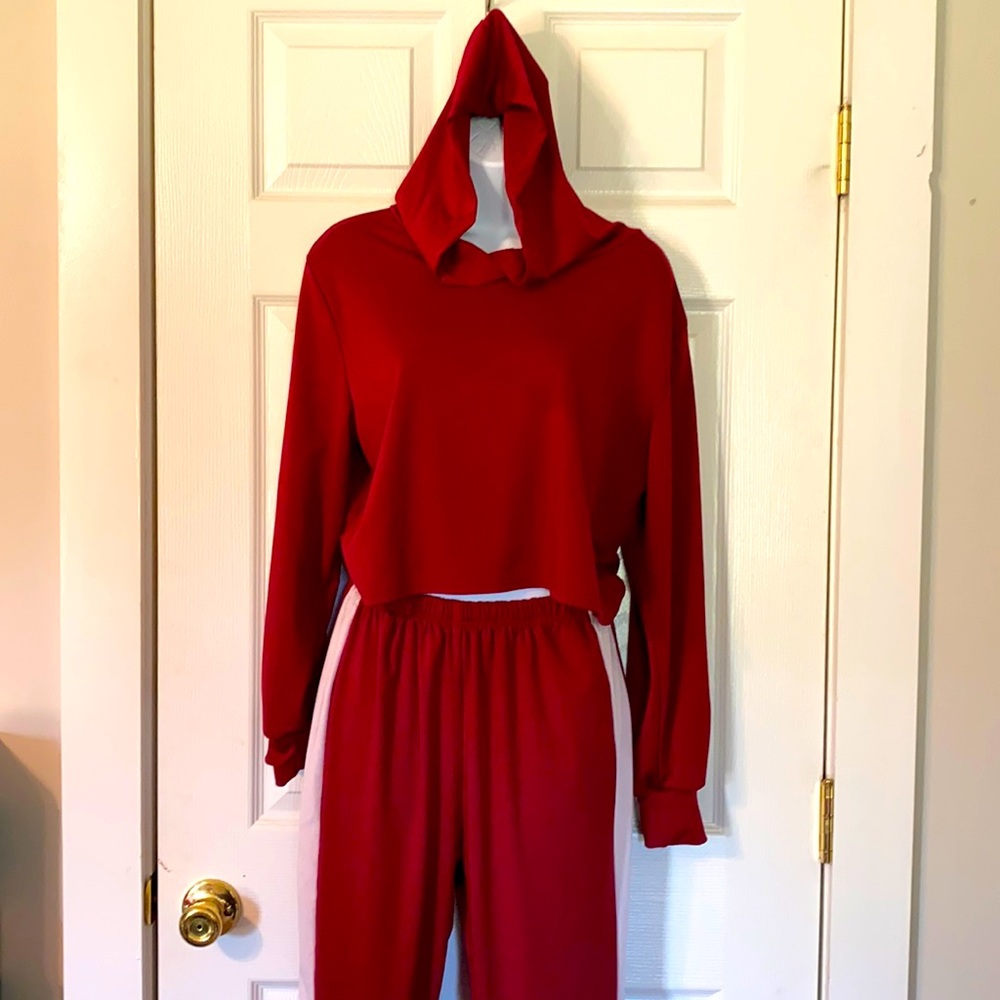 Crop top hooded Track suit